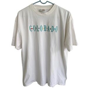 Vintage Tee Shirt Colorado Mens Adult Size XL Embroidered 90s Destination